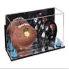 Better Display Cases Acrylic Mini - Miniature (not Full Size) Football and Helmet Display Case with Mirror Case, Light Blue Risers, Wall Mount and Mirror Base (B46/A019) view 1
