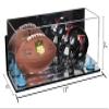 Better Display Cases Acrylic Mini - Miniature (not Full Size) Football and Helmet Display Case with Mirror Case, Light Blue Risers, Wall Mount and Mirror Base (B46/A019) view 2