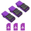 PATIKIL Luggage Strap with Combination Lock Luggage Tag and Loop 78"x2", 3 Set Adjustable Suitcase Belt for Travel Packing Bag Closure Identify, Purple view 1