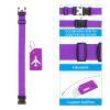 PATIKIL Luggage Strap with Combination Lock Luggage Tag and Loop 78"x2", 3 Set Adjustable Suitcase Belt for Travel Packing Bag Closure Identify, Purple view 4