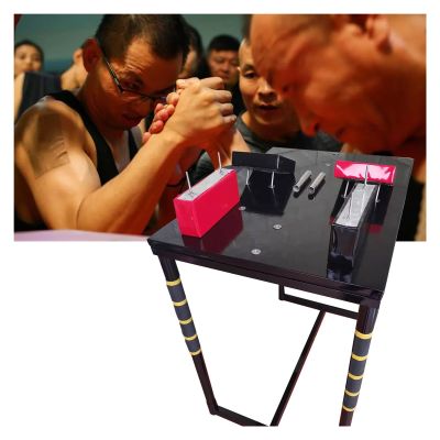 YXXSDP Duo Training Arm Wrestling Battle Table, Safety & Durable Wrist Strength Training Support Plate Fighting Table, Large Fitness Equipment for Home Fitness Clubs (Color : Black)