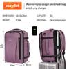 ECOHUB Travel Backpack 18x14x8 Spirit Airlines Personal Item Bag Carry On Backpack 13 Pockets Large Work Casual Daypack for men Airline Approved Waterproof Gym Backpacks with Charging Port, Pink view 3