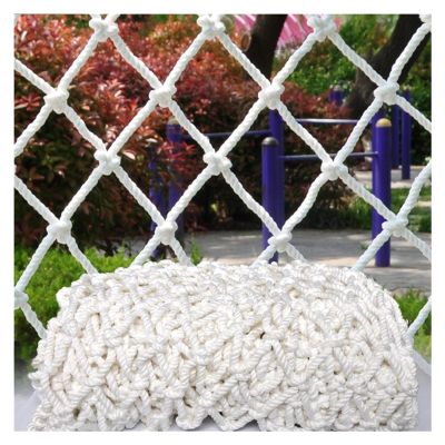HJZALMI White Fence Net, Stair Railing Safety Net, Outdoor Playground Fence Netting, Anti-Fall Net for Balcony and Windows, Customizable (Color : White - Hole Diameter 10cm, Size : 2mx10m)