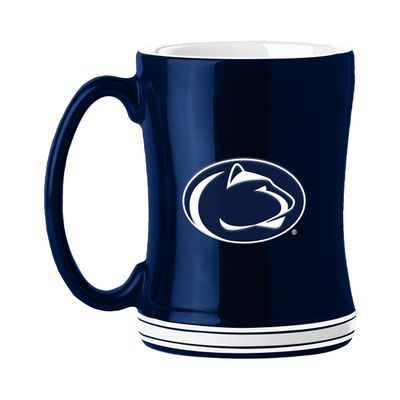Logo Brands Penn State Nittany Lions 14oz Relief Mug- Officially Licensed Mug, Sculpted 3D Logo and Team Colors  Comfortable Handle and Glossy Finish for College Sports Fans