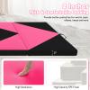 Goplus 8' x 4' x 2" Gymnastics Mat, Folding Tumbling Mat with Carry Handles, Hook & Loop Fasteners, 4 Panels for Fitness Exercise Yoga Stretching Aerobics Workouts, Thick Gym Mats for Home (Rose&Black) view 4