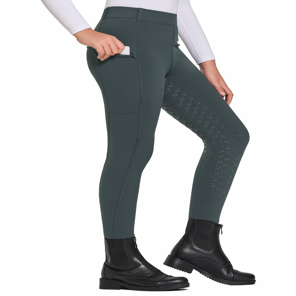FitsT4 Sports Girls Winter Riding Pants Fleece Lined Riding Breeches Tights