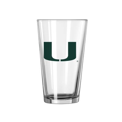 NCAA Miami Hurricanes Gameday Classic 16 oz Pint Glass - Durable Glass With Bold Team Logo  Chip-Resistant Rim Drinkware For Fans, Tailgates, Home Bars & Everyday Use