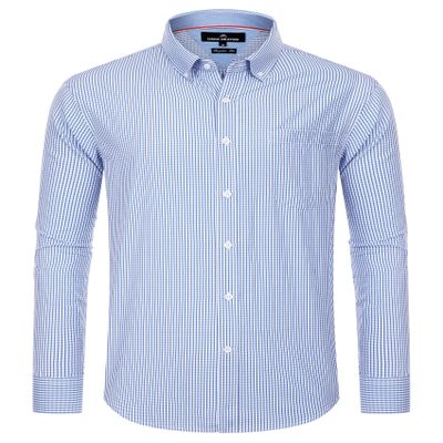 Alimens & Gentle Men's Plaid Button Down Shirts Cotton Long Sleeve Dress Shirts Regular Fit Gingham Shirts