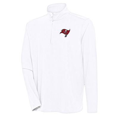 Antigua Men's White Tampa Bay Buccaneers Hunk Quarter-Zip Pullover Top