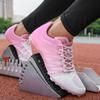 Zakey Track and Field Shoes Men Women Kids Spikes Sneakers Track Race Jumping Sneakers Girls Professional Running Nail Spikes Shoes Boy (8,WhitePink) view 2