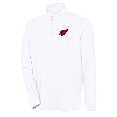 Antigua Men's White Arizona Cardinals Hunk Quarter-Zip Pullover Top