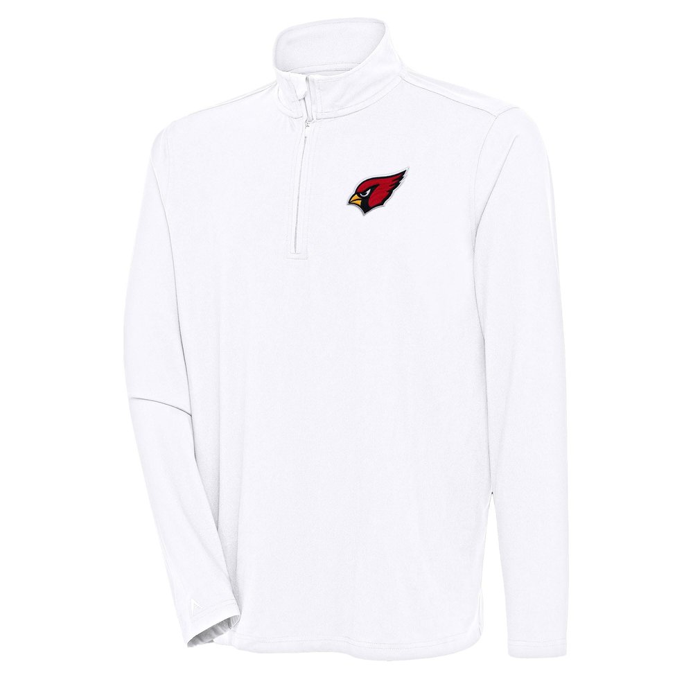 Antigua Men's White Arizona Cardinals Hunk Quarter-Zip Pullover Top