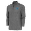 Antigua Men's Heather Black Detroit Lions Hunk Quarter-Zip Pullover Top view 1