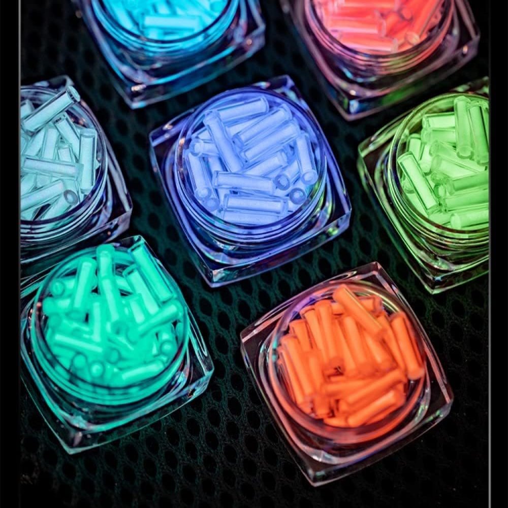 ULLiaN Glass Luminous Tube 16pcs, 1.5 * 6mm Luminous Vial Glow rods Made of Rare Earth Materials, EDC Players, for DIY Various EDC Accessories and Decoration. (Green)