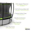 JumpFlex 15 Ft Hero Round Outdoor Backyard and Recreational Trampoline with Net Safety Enclosure and Ladder - Heavy-Duty Jumping Play Equipment and Workout Accessories for Family view 2