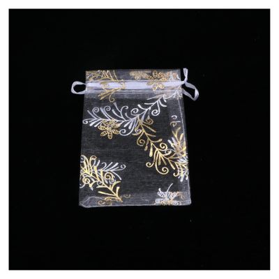 Reusable Breathable Storage Pouches with Drawstrin 50/100pcs Gold Stamping Organza Pouches Bags Wedding Party Gift Drawstring Bag for Jewelry Earring Display Packaging Cute travel drawstring storage b