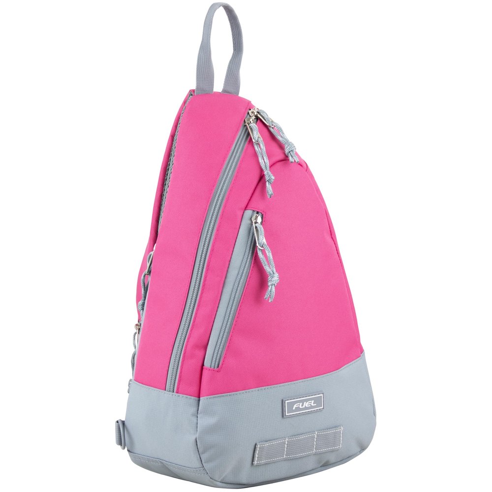 FUEL Soho Mini Crossbody Sling Backpack Adjustable One Strap Multi-Compartment for Work, Travel, Hiking, and Sports - Pink