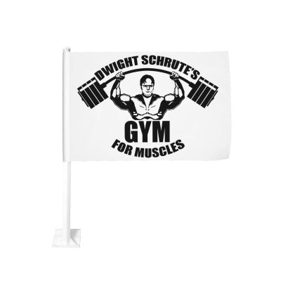 Dwight Schrute'S Gym For Muscles Car Flag Decoration Banner Double Sided Car Window Decor (Without Flagpole
