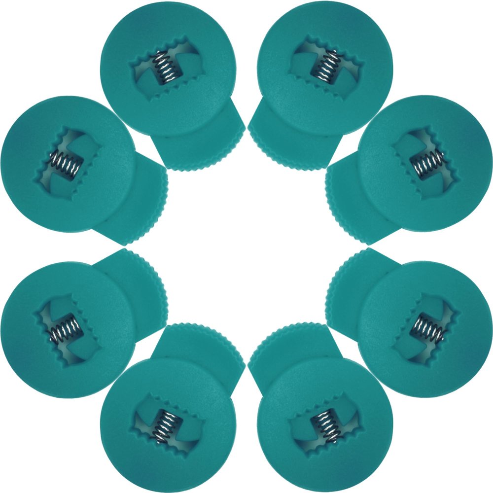 AliBall Glove Locks, Lace Locks for Baseball Glove 8 Pack, Never Need Thying Knots Again, Strong Elasticity, Made Plastic and Springs, Fits All Gloves, Baseball Glove Accessories (Teal)