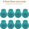 AliBall Glove Locks, Lace Locks for Baseball Glove 8 Pack, Never Need Thying Knots Again, Strong Elasticity, Made Plastic and Springs, Fits All Gloves, Baseball Glove Accessories (Teal) view 4