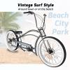 Tracer Siena Stretch Beach Cruiser Bike for Adults,Chopper Style with 1/3/7 Speed, Alloy Fat Rims and Fat Tires. (7 Speed GT, Gray) view 4