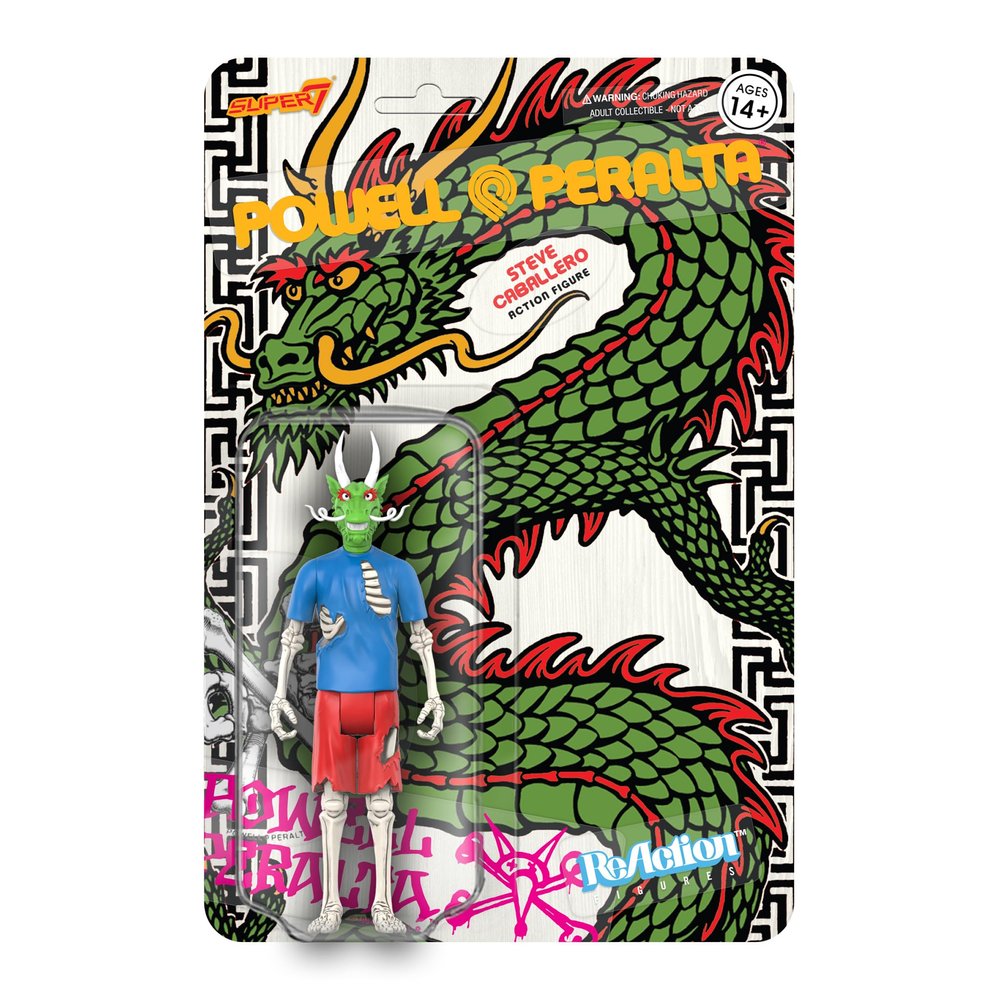 Super7 Steve Caballero Chinese Dragon (Recolor) - 3.75" Powell-Peralta Action Figure Classic Skateboard Collectibles and Retro Toys