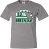 Medium Oxford Mens I Love Green Bay Wisconsin Outline T-Shirt view 2