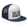 RIVEMUG Shit Show Crew Member Premium Trucker Hat Embroidered Flat Bill High Crown Adjustable Funny Cap view 4