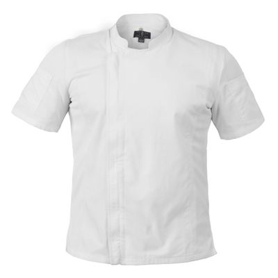 Chef Code Zip Front Cool Breeze Chef Coat, Short Sleeves (White, 3X-Large)