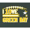 Large Forest Green Mens I Love Green Bay Wisconsin Outline T-Shirt view 4