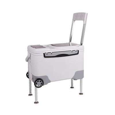 Bait Bucket Fishing Bucket Large Portable Fishing Box with Wheels and Adjustable Legs for Sit Fishing Cooler Multifunctional Tackle Storage 37L Minnow Bucket (Color : Gold, Size : Handle)