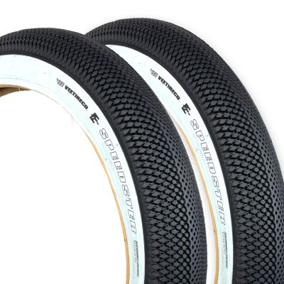 Two Vee Tire 22x3.0 Bike Tires, Whitewall Speedster Over Ride E-Bike 50 with Performance Compound. 22 Inch Folding Bead Bike Tires