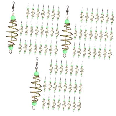 VANZACK 72pcs Fishing Bait Holders Olive Shape Feeder Cages for Freshwater Fishing for Lakes Rivers Streams Attracts Fish with Lifelike Action