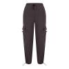 NATHGAM Women's Y2K Parachute Pants Drawstring Elastic High Waist Sweatpants Loose Baggy Cargo Pants Trousers with Pockets Gray view 3