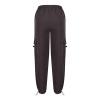 NATHGAM Women's Y2K Parachute Pants Drawstring Elastic High Waist Sweatpants Loose Baggy Cargo Pants Trousers with Pockets Gray view 4