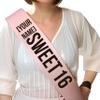 SonaGear Custom Sash for Women - Personalize with Your Name for Sweet 16 Celebrations White view 4