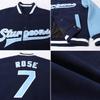 Personalized Pink Varsity Letterman Jackets for Women Girls Youth, Custom Full-Snap, Rib-Knit Collar Black Baseball Sweatshirt Sports Coats with Two Front Pockets view 4