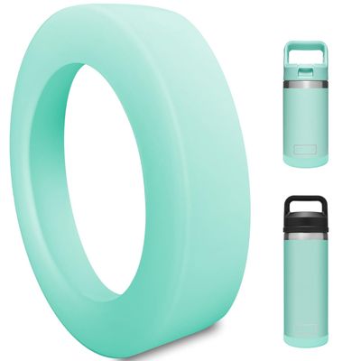 Acemoo Safer Boot Sleeve for YETI Rambler Jr 12 oz and Rambler 12 oz 18 oz, Silicone Protection for Rambler Bottle Bottom, Seafoam - Dishwasher Safe