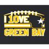 3X-Large Black Mens I Love Green Bay Wisconsin Outline T-Shirt view 4
