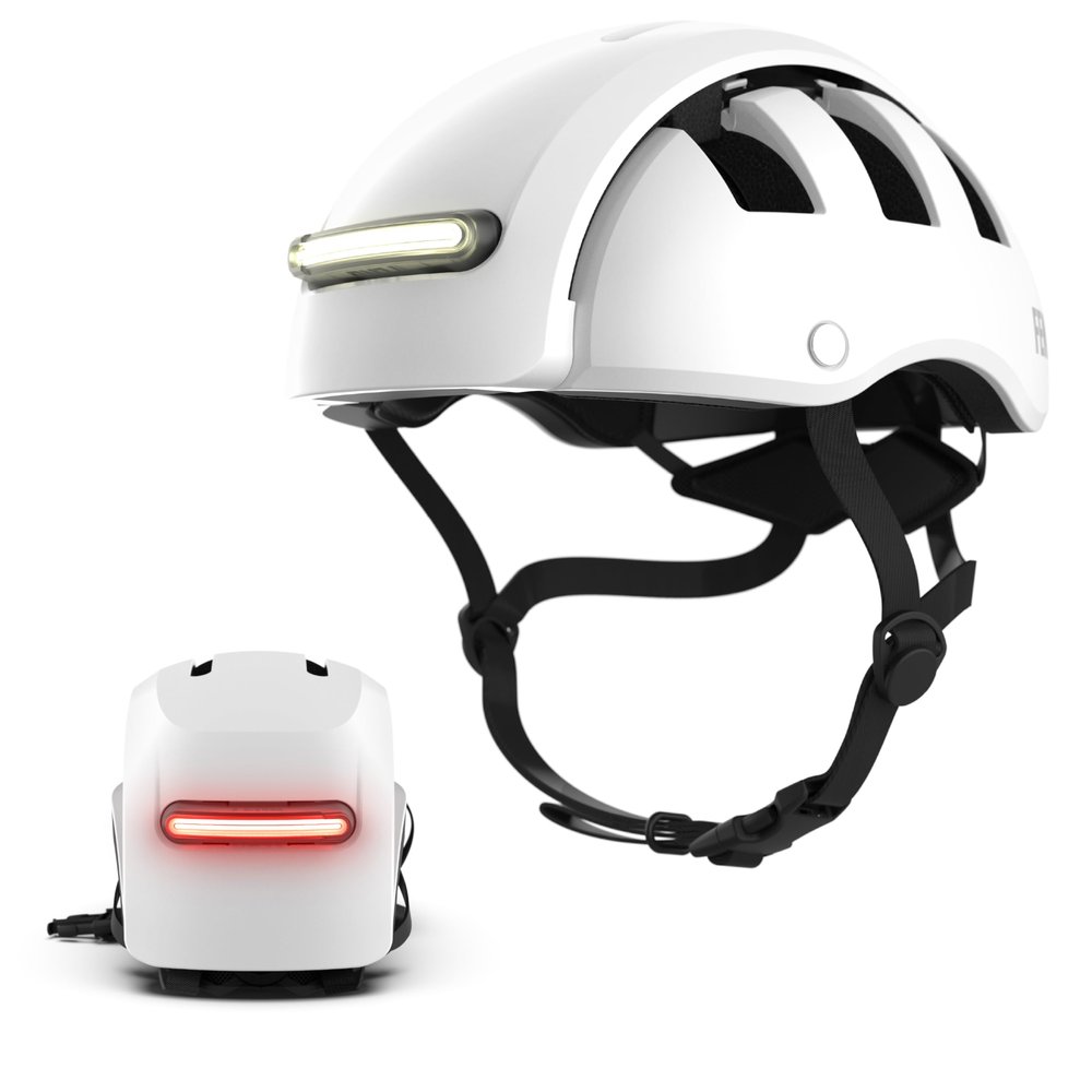 FEND Super Plus Folding Bike Helmet with Lights Patented Smart-Fold 50% Compact Design, Ultra-Bright USB-C Front & Rear LEDs, CPSC/EN1078 Certified, for Adults, Commuters, E-Bikes, Scooters