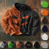 GOKKILRW Men's Halloween Hooded Sweatshirts Cute Funny Jack O Lantern Pumpkin Face Hoodies Long Sleeve Drawstring Athletic Pullover Jumper Tops view 3