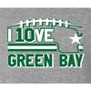 Small Oxford Women I Love Green Bay Wisconsin Outline T-Shirt view 4