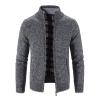 GOKKILRW Men's Cable Knit Cardigan Sweater Casual Shawl Collar Zip Up Quilted Lightweight Varsity Sweater Jackets Knitwear view 1