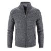 GOKKILRW Men's Cable Knit Cardigan Sweater Casual Shawl Collar Zip Up Quilted Lightweight Varsity Sweater Jackets Knitwear view 2