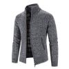 GOKKILRW Men's Cable Knit Cardigan Sweater Casual Shawl Collar Zip Up Quilted Lightweight Varsity Sweater Jackets Knitwear view 3