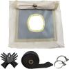 DANCHEL OUTDOOR Waterproof Canvas Tent Stove Jack with Flap for 5.85inch, Fireproof Fiberglass Stove Pipe Wrap Insulation Flue Protector with 2 Clips and Gloves view 1