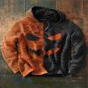 GOKKILRW Men's Halloween Hooded Sweatshirts Cute Funny Jack O Lantern Pumpkin Face Hoodies Long Sleeve Drawstring Athletic Pullover Jumper Tops view 2