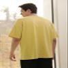 EDUARDO Men's Anyone Over Fit Casual Top, Short-Sleeve Cotton Modal Blend Basic T-Shirt. (Yellow/XL) view 4
