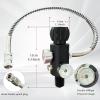 Pautaca 5/8-18UNF Thread 4500psi Black Paintball Fill Stations Adapter Valve Charging Valve PCP Air-Gun Tank Charging Valve Dual Gauge Valve (Non Regulated) with 20 Inches High Pressure Hose view 3