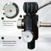 Pautaca 5/8-18UNF Thread 4500psi Black Paintball Fill Stations Adapter Valve Charging Valve PCP Air-Gun Tank Charging Valve Dual Gauge Valve (Non Regulated) with 20 Inches High Pressure Hose view 4